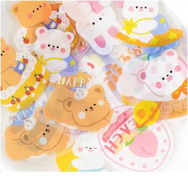 [Hàng mới về] Set nhãn dán Sticker Gấu Thỏ dễ thương
