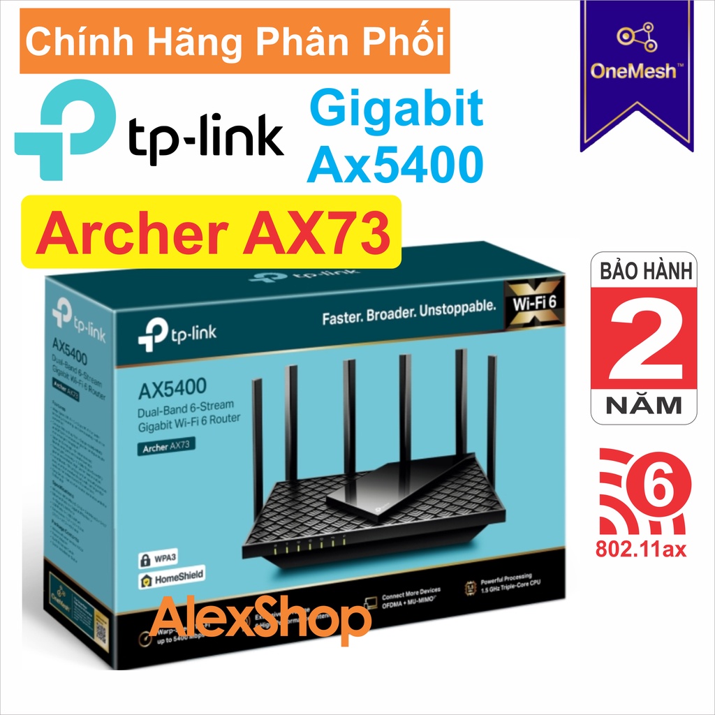 [Chính Hãng] Phát WiFi 6 Tp-Link Archer AX73 One Mesh AX5400 Gigabit