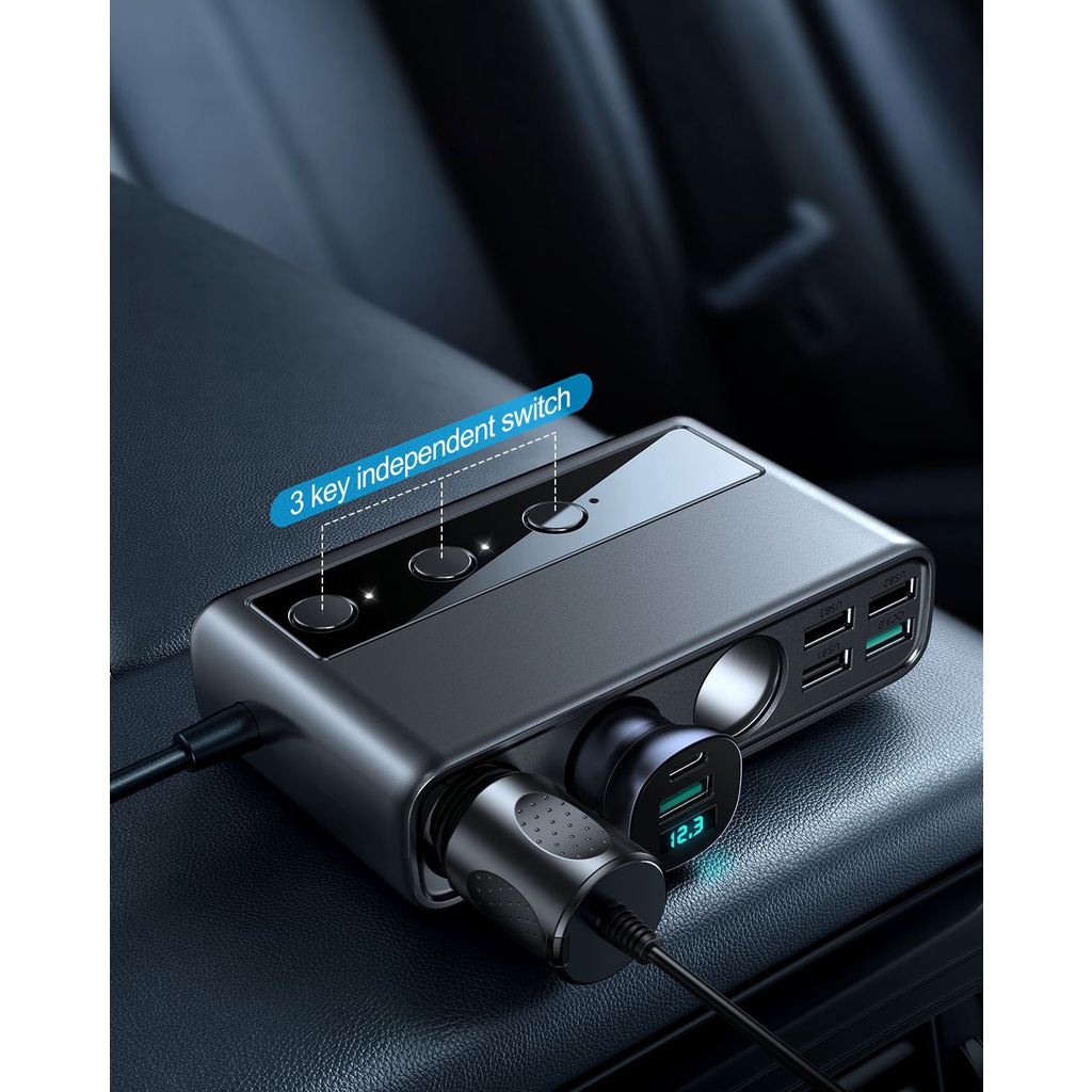 Tẩu Sạc Nhanh 9 Cổng USB 154W 5V 3.1A Có Đèn LED Cho Điện Thoại Android Iphone