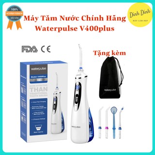 Máy Tăm Nước Waterpulse V400plus Chính Hãng [tặng Adapter] vệ sinh miệng 3 chế độ, pin bền máy bền, ghi nhớ năng lượng