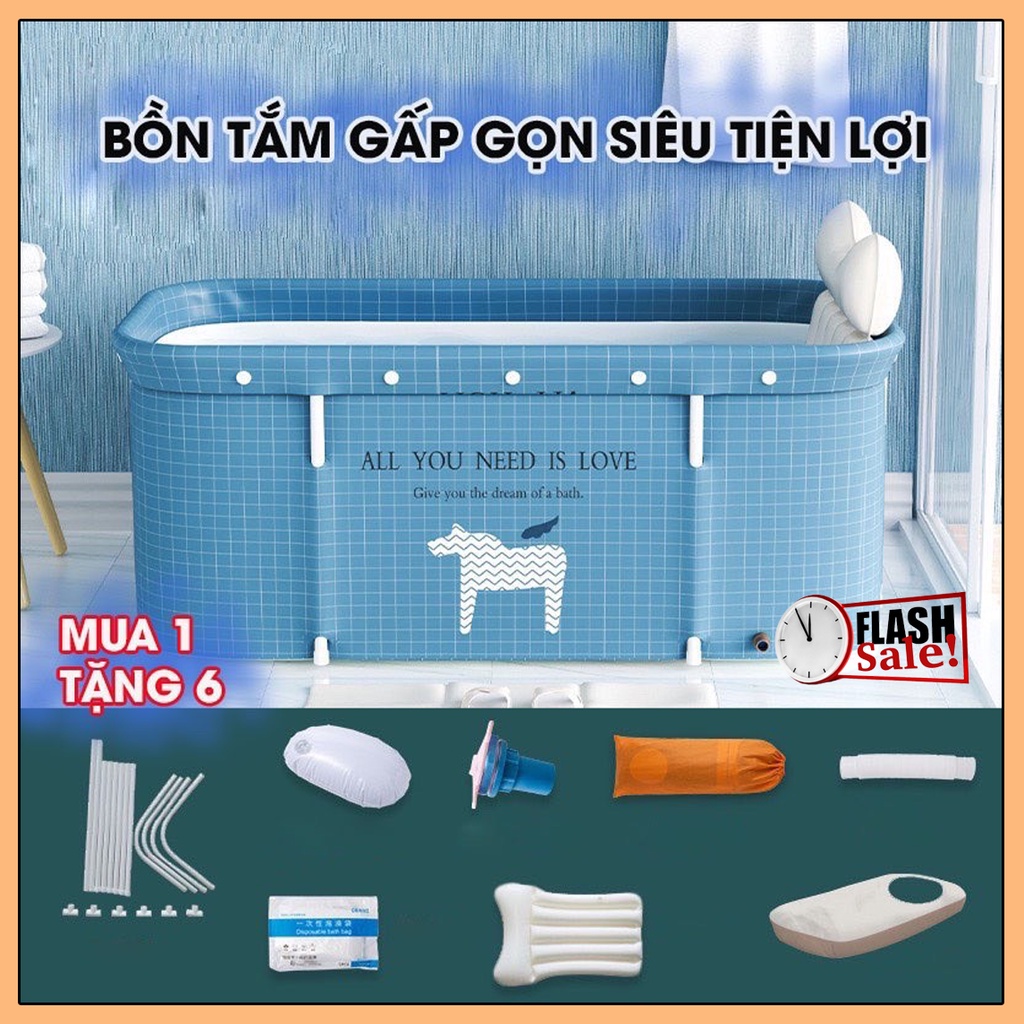 Bồn tắm gấp gọn xông hơi giữ nhiệt siêu tiện lợi, hàng loại 1 chất lượng cao [SALE SỐC]