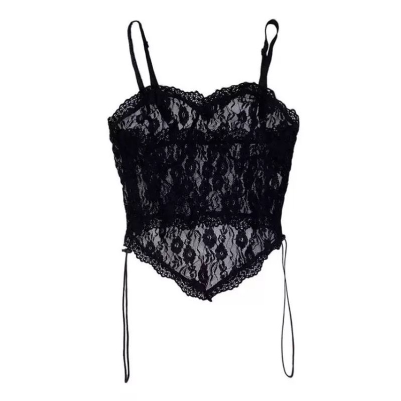 ÁO CROPTOP HAI DÂY SEXY PHONG CÁCH EGIRLS / CORSET HAI DÂY REN / ÁO REN SEXY NỮ