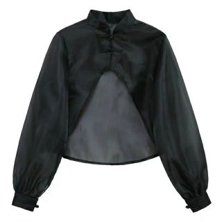 Áo Khoác Lửng Voan Cổ Tàu