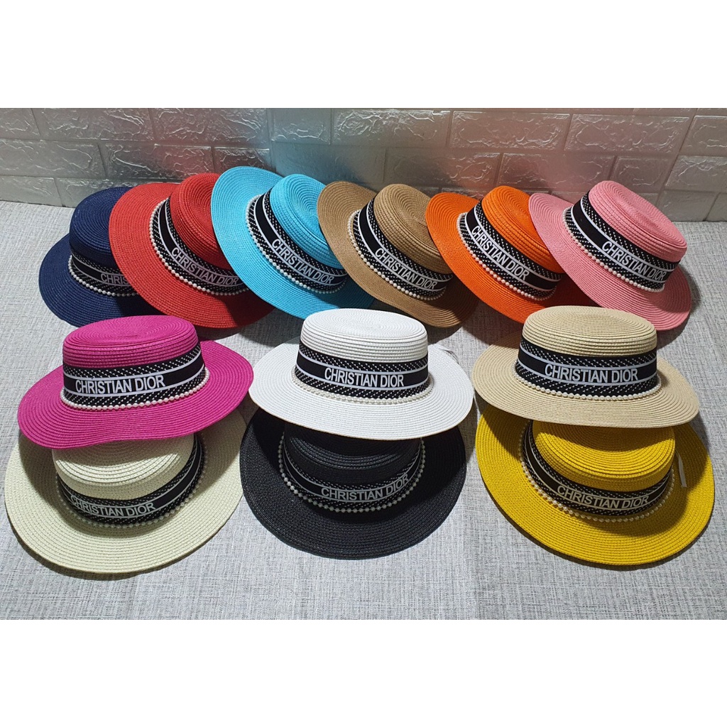 Mũ Cói đi biển đi vành nhỏ cao cấp đính hạt sang chảnh