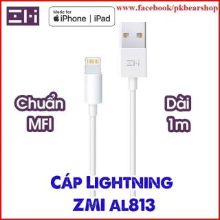 Cáp lightning iPhone chính hãng ZMI có MFI