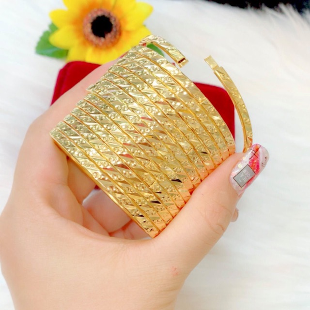Vòng ximen cao cấp dát vàng 18k khoá khớp bấm bộ 7 chiếc