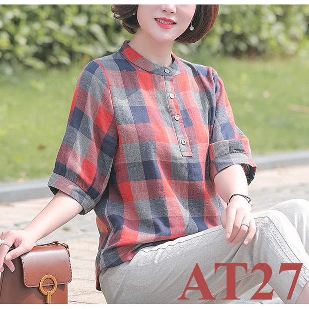 Áo nữ trung niên C'FAM áo Nữ Kiểu, đủ màu đủ size, thiết kế bassic AT27