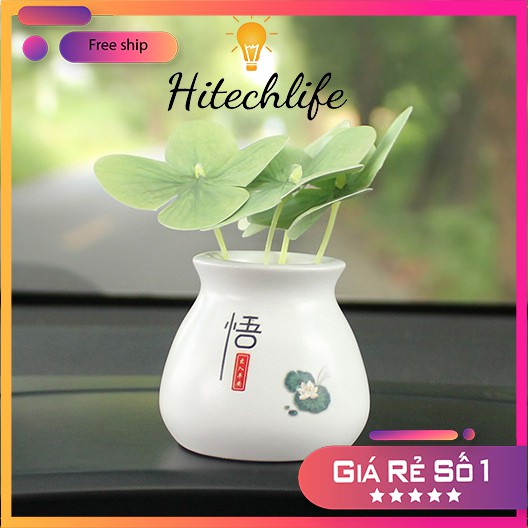 Chậu Cây Cỏ Bốn Lá Mini Hitechlife Trang Trí Ô Tô, Xe Hơi, Bàn Làm Việc, Bàn Học Phòng Khách Phòng Ngủ Cao Cấp Cực Xinh