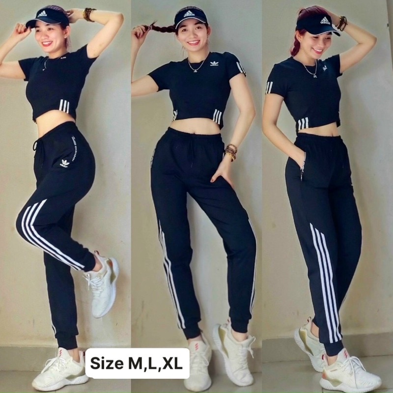 Bộ quần áo tập Gym nữ,áo croptop quần jogger tập nhảy zumba, aerobic,thể dục,chạy bộ,dã ngoại, picnic mẫu hot trend 2022