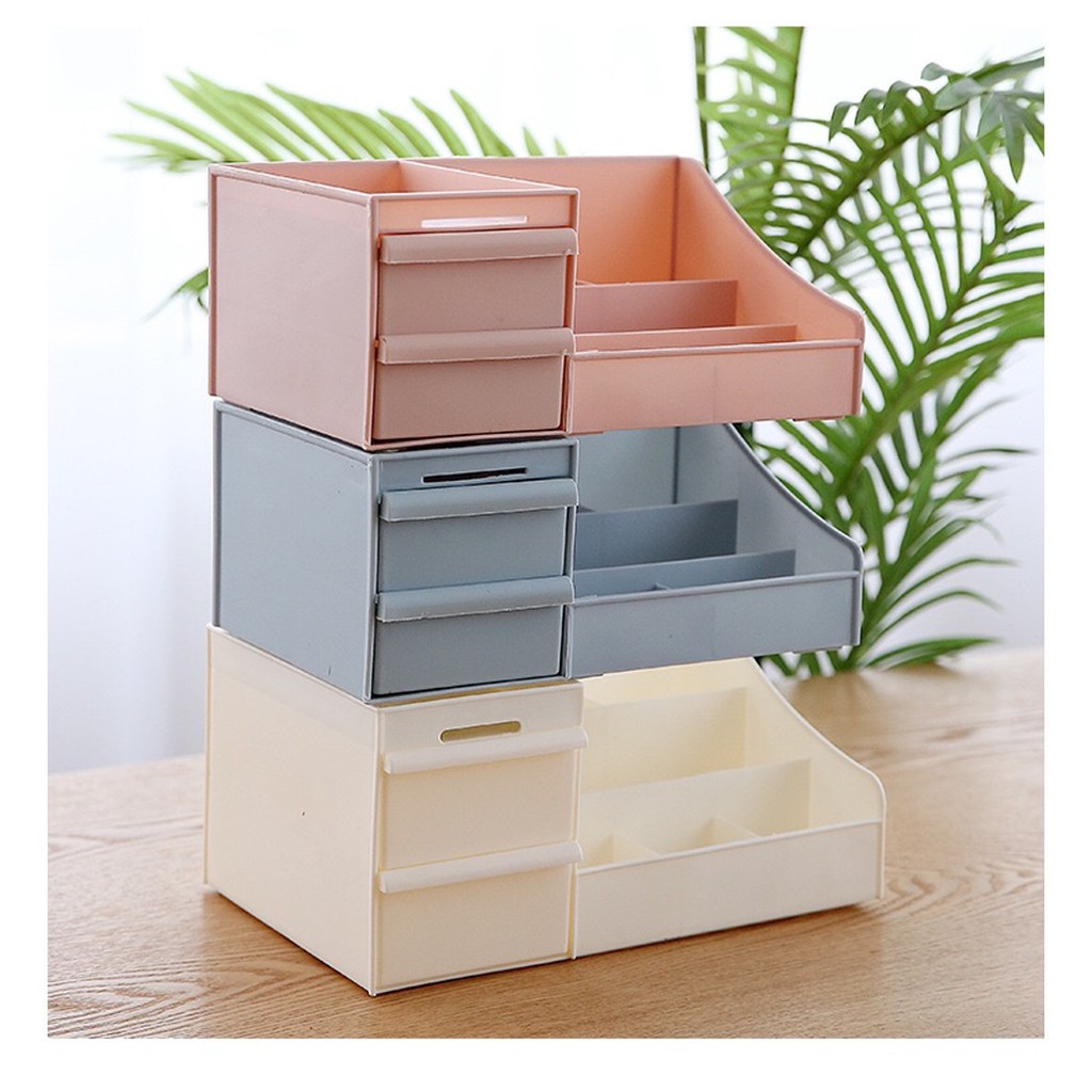 Kệ đựng mỹ phẩm có 2 ngăn kéo sắp xếp bàn trang điểm | BigBuy360 - bigbuy360.vn