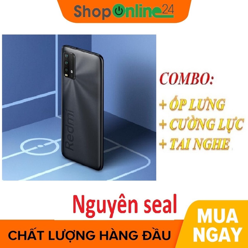 Combo Điện thoại Xiaomi Redmi Note 9 4/128 Chip Snap  662 (phiên bản 4G) + Ốp lưng + Cường lực + Tai nghe | BigBuy360 - bigbuy360.vn