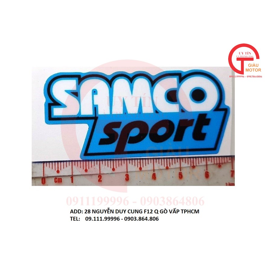 TEM MIẾNG NHỎ DÁN XE MÁY MỌI VỊ TRÍ CHỮ ''SAMCO SPORT '' BỀN ĐẸP