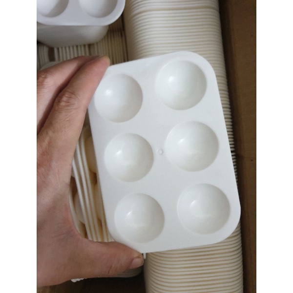 Khay pha màu 6 lỗ mini nhỏ xinh cho bé học vẽ