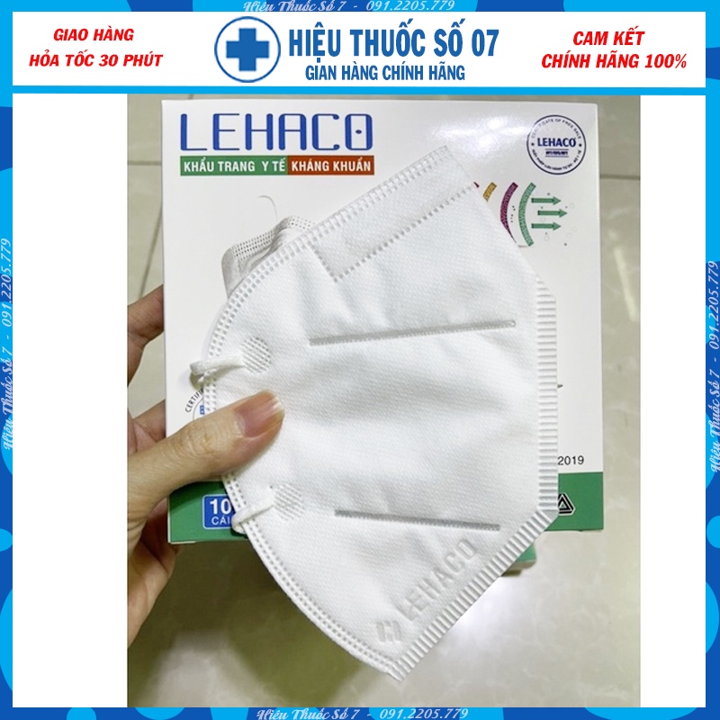 Khẩu trang y tế cao cấp 3D LEHACO chất liệu MeltBlown BFE 98%, 4 lớp, chống bụi bẩn, virus(hộp 10 cái)