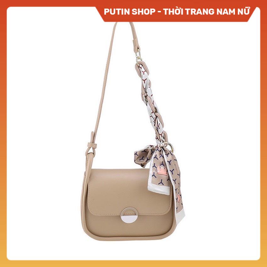 Túi Xách Nữ Đi Chơi Dự Tiệc Trang Phong Cách Hàn Quốc, Túi đeo chéo kèm khăn tết họa tiết thơi trang