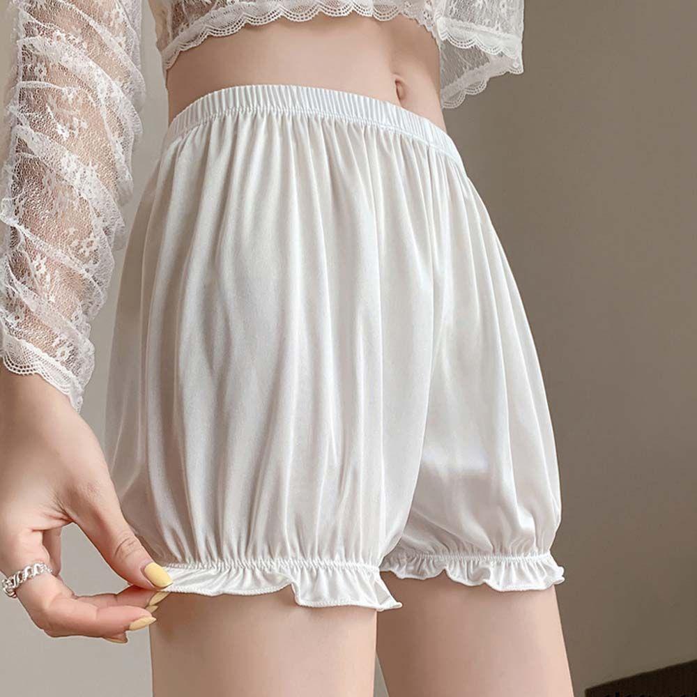 Quần Short Bảo Hộ An Toàn Bằng Lụa Satin Thiết Kế Đơn Giản Thời Trang Mùa Hè Cho Nữ