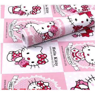 Decal giấy dán tường bộ sưu tập kitty khổ rộng 45cm có sẵn keo
