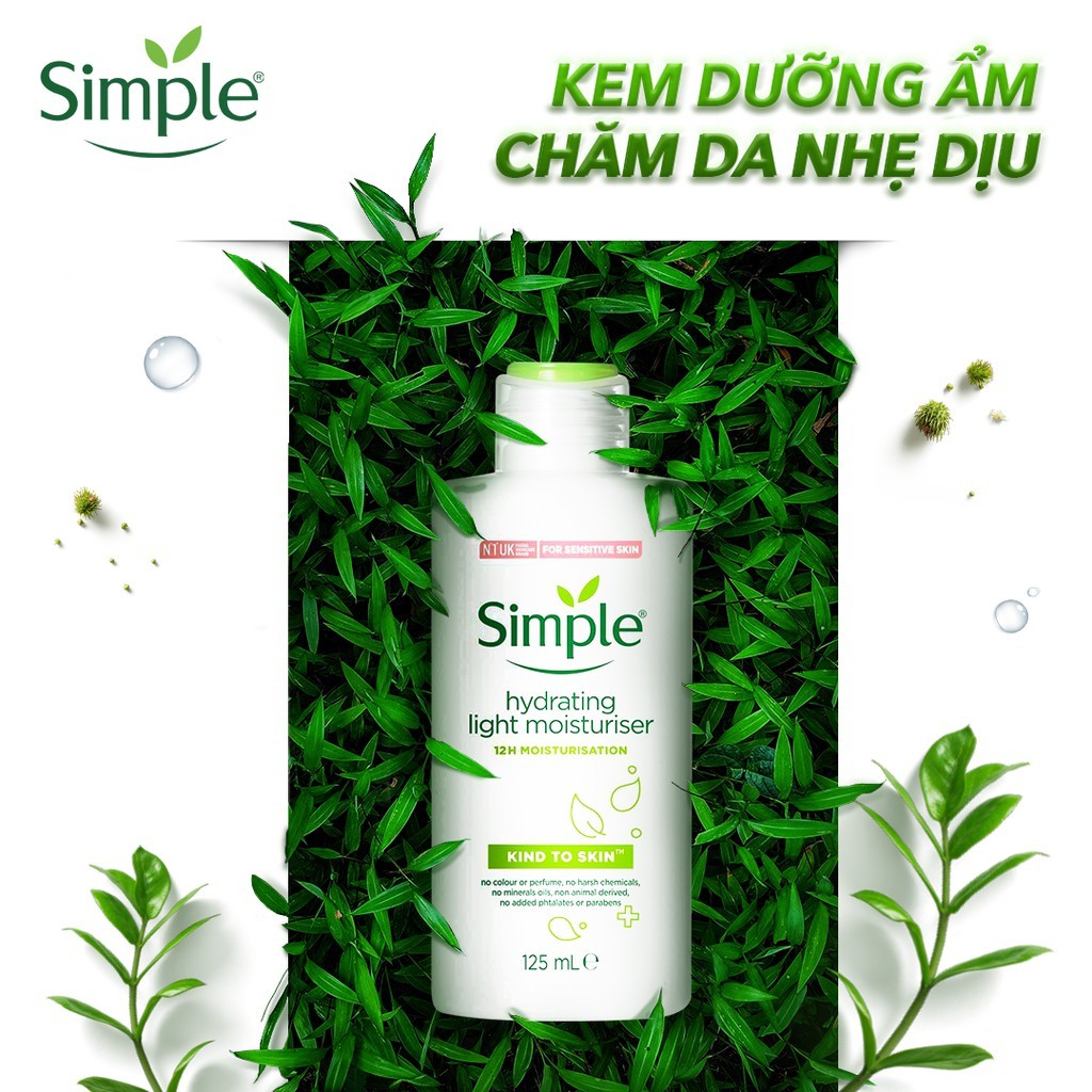 Combo 2 Chai Sữa Dưỡng Da Simple Cho Da Nhạy Cảm Kind To Skin Hydrating Light Moisturiser 125ml x 2