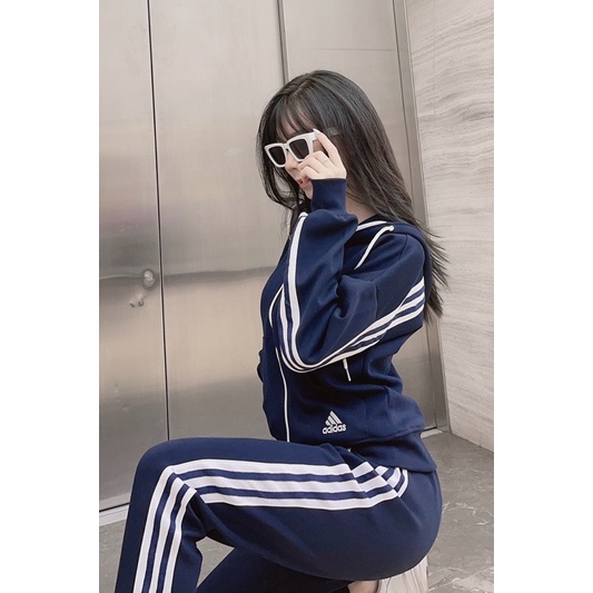 Set bộ đồ thể thao nữ adidas cao cáp 3 sọc full màu vải dư M3350023