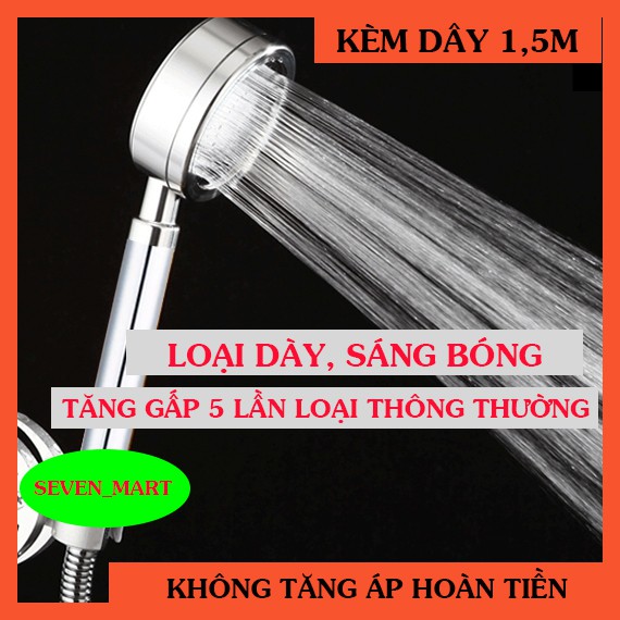 Vòi Tắm Hoa Sen Tăng Áp Loại Dày Sáng Bóng Dây 1,5m [Loại Tốt]