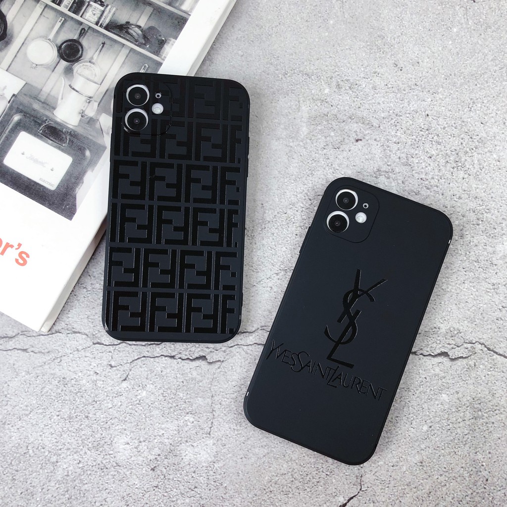 Ốp điện thoại mềm màu đen in họa tiết logo LV cá tính cho 6/6plus/6splus/7/7plus/8/8plus/x/xr/xs/11/12/13/14/pro/max/plu