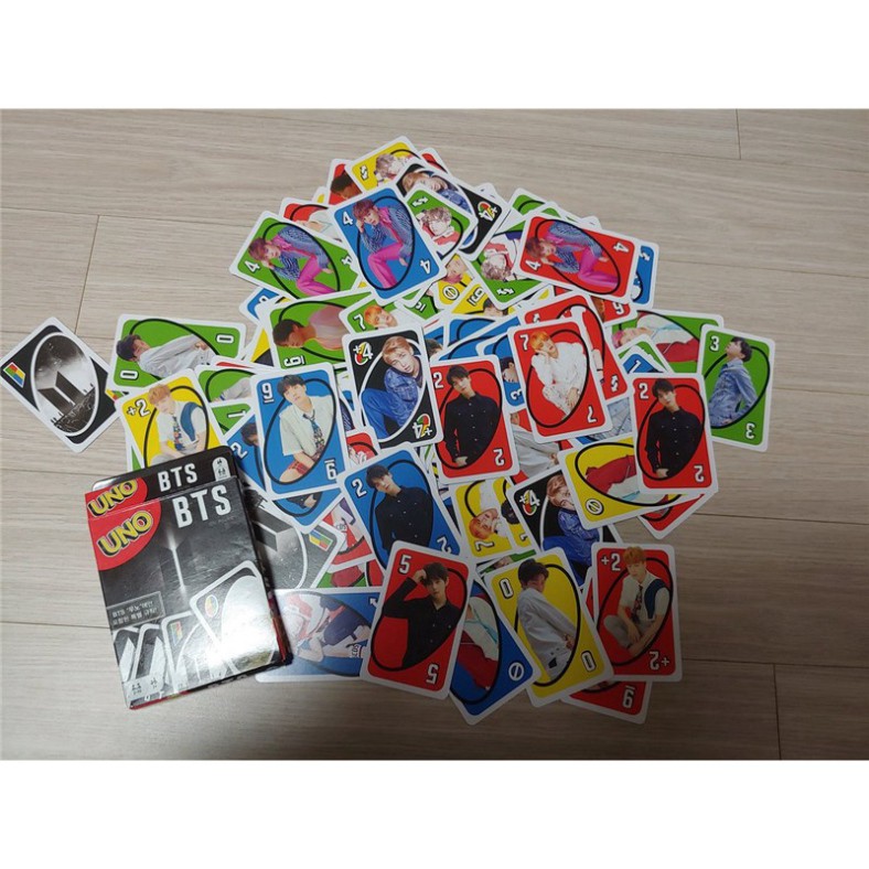 Bộ bài Uno BTS Classic, Wild, Skip Bo, Flip, Phase 10, DOS, thẻ bài BTS, Harry Porter,Super Mario - bìa cứng cao