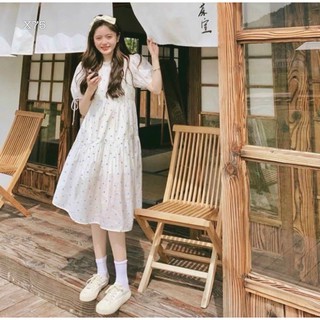 Đầm babydoll hoa nhí form rộng