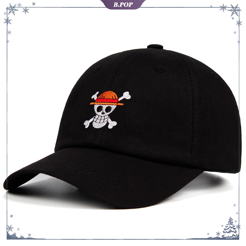 Mũ Lưỡi Trai Thêu Hình Hoạt Hình One Piece Phong Cách Hip Hop Chất Lượng Cao Có Thể Điều Chỉnh