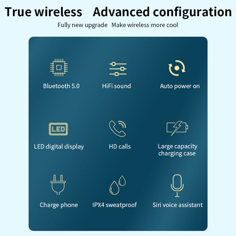 Tai Nghe Nhét Tai Hel + M2d Không Dây Bluetooth 5.0 Tws Có Đèn Led