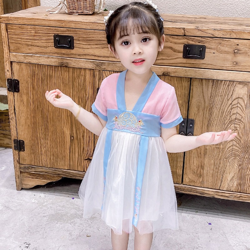 Bộ Đầm Thêu Hình Thỏ Dễ Thương Phong Cách Trung Hoa Dành Cho Bé Gái 0-4 Tuổi Se7En