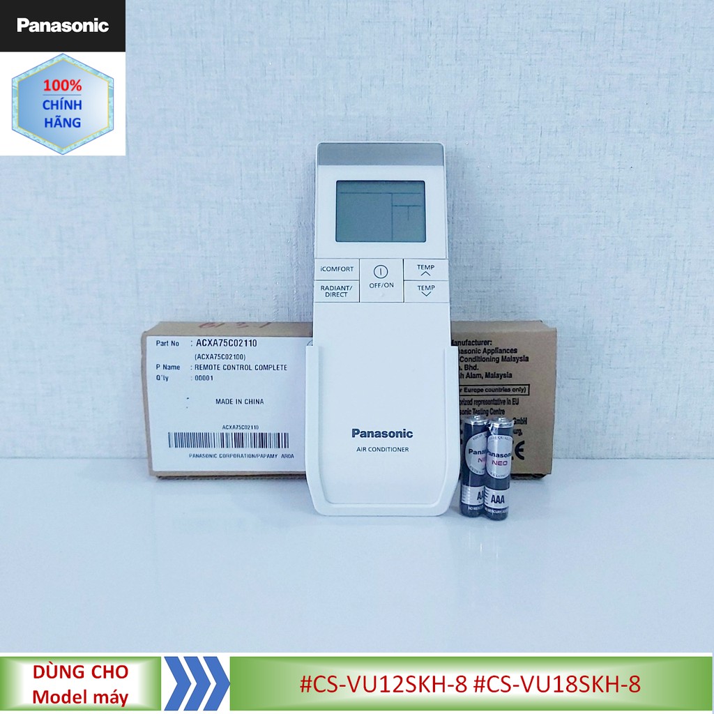 Phụ kiện [Remote chính hãng] Điều khiển điều hòa Panasonic model #CS-VU12SKH-8 #CS-VU18SKH-8