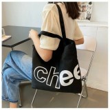 Túi tote túi vải canvas phong cách Hàn quốc, có khóa miệng ngăn phụ bên trong thời trang