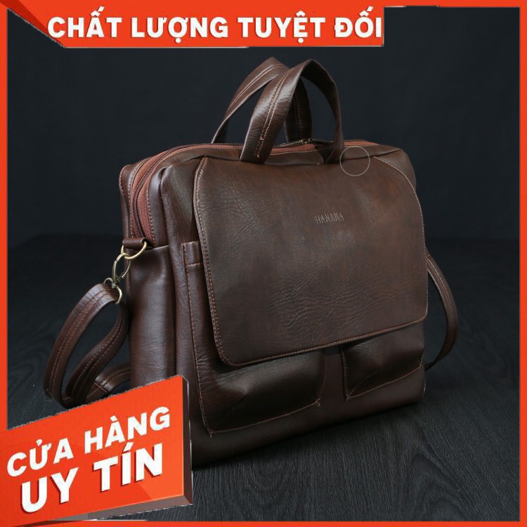 HÀNG CAO CẤP -  [Mã FASHIONMALLT4 giảm 15% tối đa 30K đơn 150k] Túi xách công sở chính hãng HANAMA G8 cafe  - Hàng Cao C