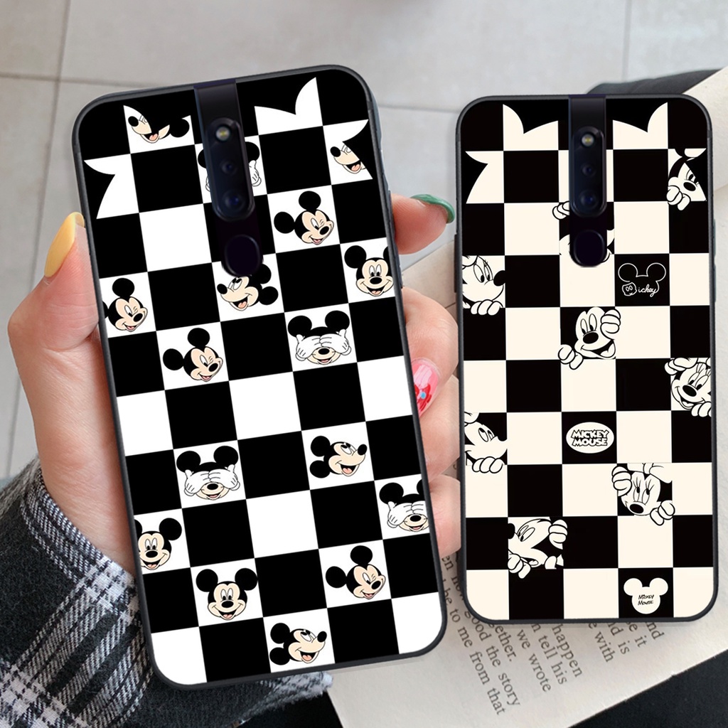 Ốp lưng Oppo F11 / F11 Pro trái tim họa tiết caro, mikey họa tiết beabrick kaws cute