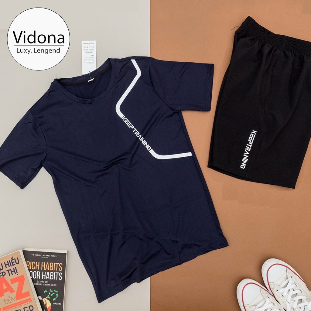 BỘ THỂ THAO, QUẦN ÁO THỂ THAO NAM ÁO VẢI THUN LẠNH 4 CHIỀU QUẦN VẢI DÙ KEEPTRAINING | BigBuy360 - bigbuy360.vn