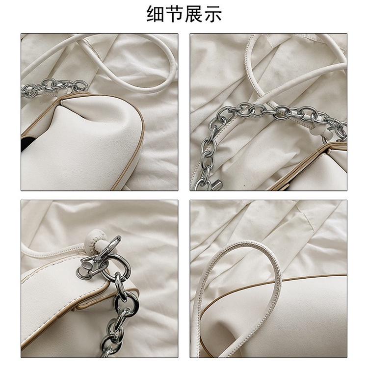 Túi Đeo JASMIN NOIR Chéo Da PU Phối Dây Xích Phong Cách Boho Thời Trang Cho Nữ