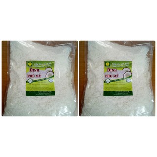 Bộ 2 gói Cơm dừa sấy khô Định Phú Mỹ - loại hạt dài 1kg/gói