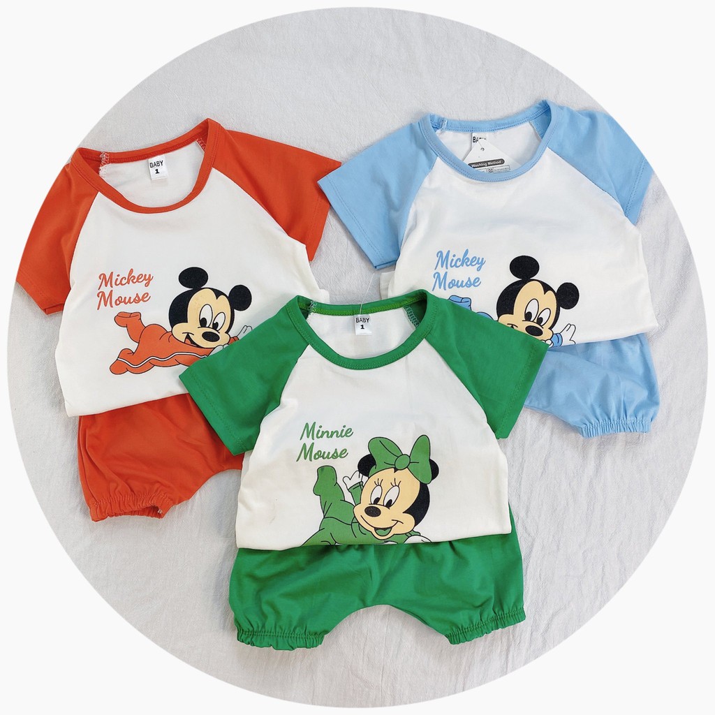 SET ĐỒ BODY CỘC TAY HÌNH MICKY CHO BÉ TRAI BÉ GÁI CHẤT COTTON QUẢNG CHÂU SIÊU MÁT MÃ CT07