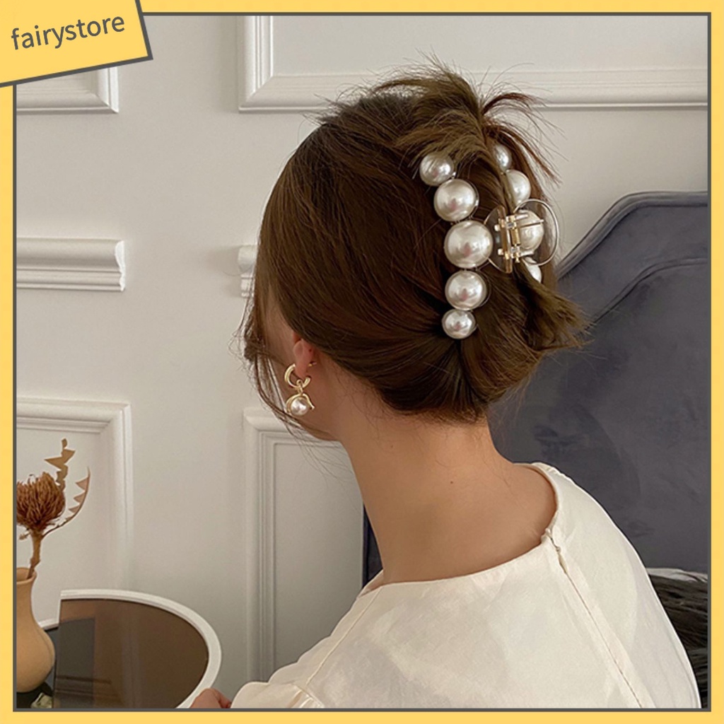Kẹp Tóc Đính Ngọc Trai Giả Bằng Nhựa Thời Trang