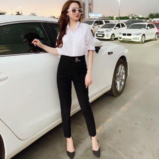 Quần baggy công sở khoá sườn cao cấp