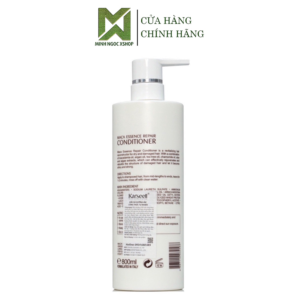 Dầu xả phục hồi siêu mượt chuẩn salon KARSEELL Maca 800ml