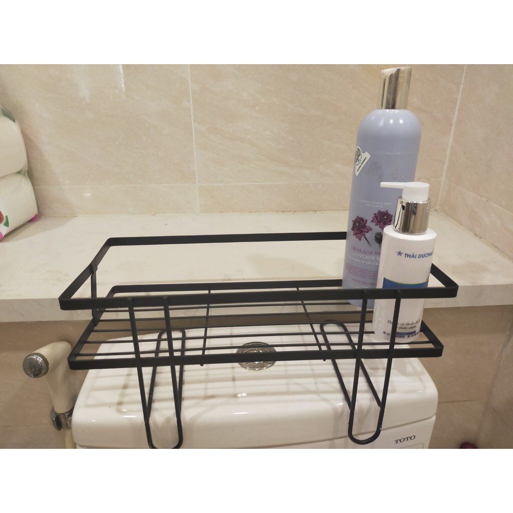 Kệ để đồ toilet thông minh đa năng - Kệ để đồ phòng tắm phòng vệ sinh dán tường không cần khoan đục