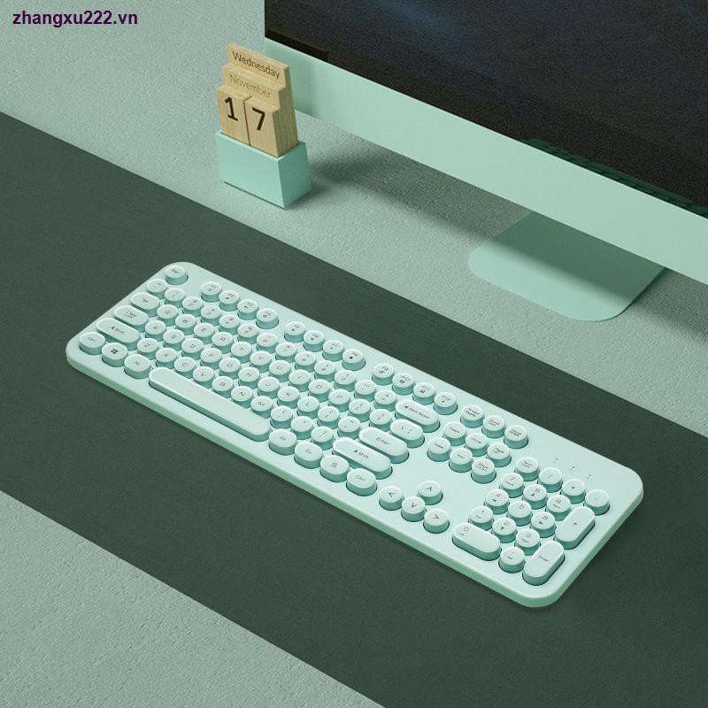 Bàn phím cơ không dây K520 phím tròn chống thấm nước không gây tiếng ồn dùng cho chơi game kèm chuột