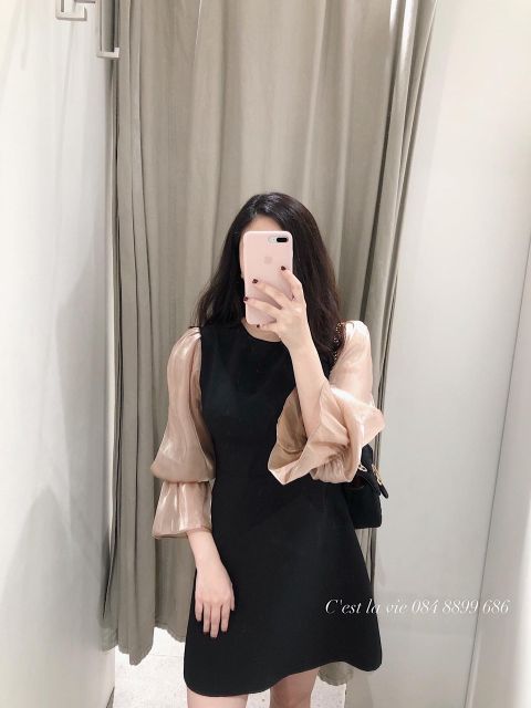 VÁY XUÔNG PHỐI TAY CỰC SANG