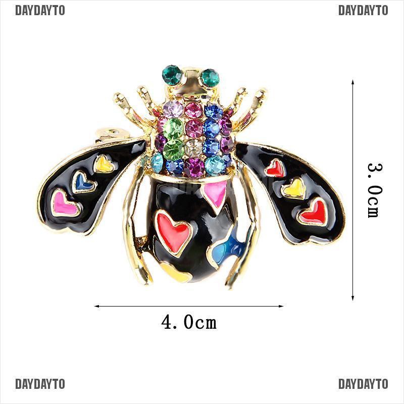 Ghim Cài Áo Hình Chú Ong Trái Tim Pha Lê Thời Trang