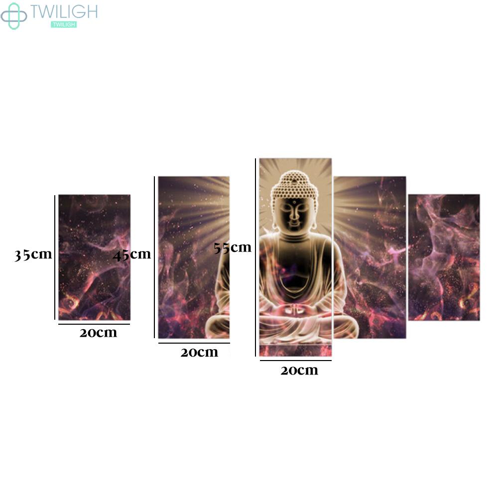 Canvas Print Parents Buddha Light No Frame Oil Painting Art Wall Framless Living room Gift 5 Pcs Flowers Modern