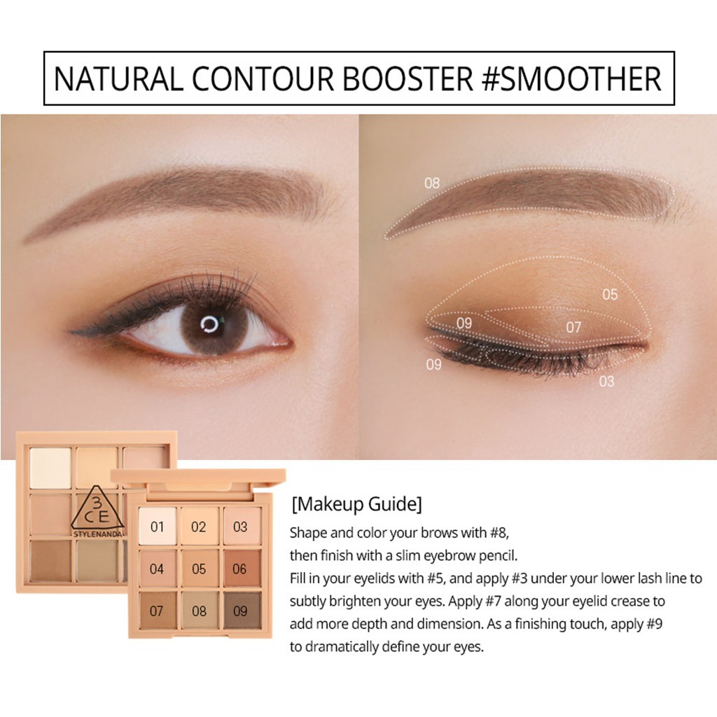 Bảng phấn mắt 3CE MOOD RECIPE nhiều màu tông SMOOTHER 8.1g