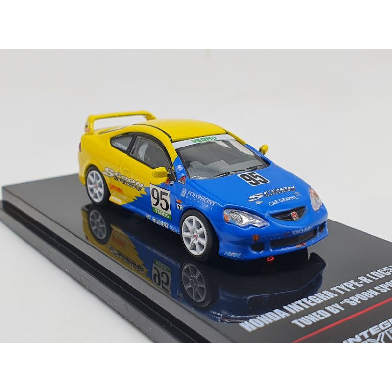 Xe Mô Hình Honda Integra Type-R DC5 Tuned By &quot;Spoon Sports&quot; 1:64 Inno Models ( Vàng #95 )