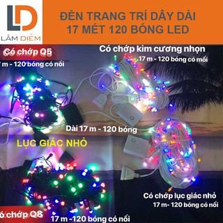 Đèn led dây chớp nhiều kiểu nhiều dây dài 17m 120 bóng led có đầu nối