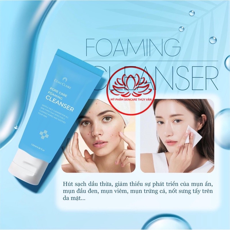Sữa Rửa Mặt Sạch Sâu Lỗ Chân Lông Hàn Quốc Chính Hãng LEAU CLAIRE 120ml